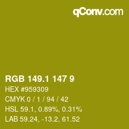 カラーコード: RGB 149.1 147 9 | qconv.com