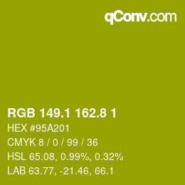 カラーコード: RGB 149.1 162.8 1 | qconv.com