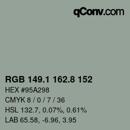 Color code: RGB 149.1 162.8 152 | qconv.com