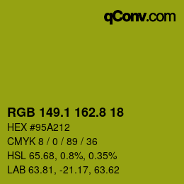 カラーコード: RGB 149.1 162.8 18 | qconv.com