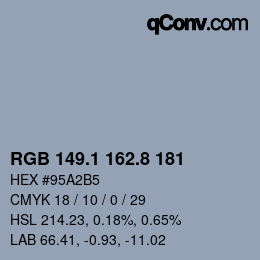 Code couleur: RGB 149.1 162.8 181 | qconv.com