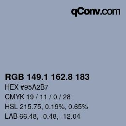 Color code: RGB 149.1 162.8 183 | qconv.com