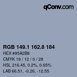 Color code: RGB 149.1 162.8 184 | qconv.com