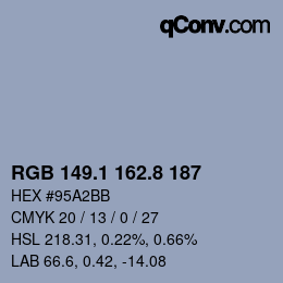 Color code: RGB 149.1 162.8 187 | qconv.com