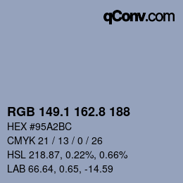 Code couleur: RGB 149.1 162.8 188 | qconv.com