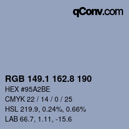 Color code: RGB 149.1 162.8 190 | qconv.com