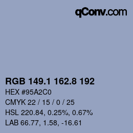 Color code: RGB 149.1 162.8 192 | qconv.com