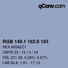 Code couleur: RGB 149.1 162.8 193 | qconv.com