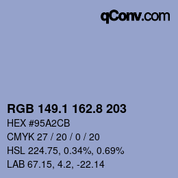 Color code: RGB 149.1 162.8 203 | qconv.com