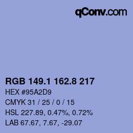 Color code: RGB 149.1 162.8 217 | qconv.com