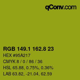 カラーコード: RGB 149.1 162.8 23 | qconv.com