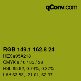 カラーコード: RGB 149.1 162.8 24 | qconv.com