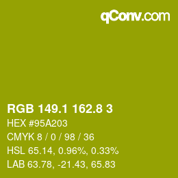 カラーコード: RGB 149.1 162.8 3 | qconv.com