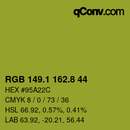 カラーコード: RGB 149.1 162.8 44 | qconv.com