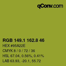 カラーコード: RGB 149.1 162.8 46 | qconv.com
