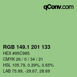 カラーコード: RGB 149.1 201 133 | qconv.com