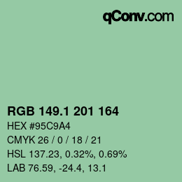カラーコード: RGB 149.1 201 164 | qconv.com