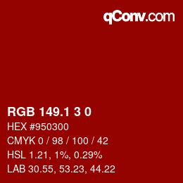 カラーコード: RGB 149.1 3 0 | qconv.com