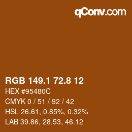 Color code: RGB 149.1 72.8 12 | qconv.com