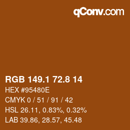 Farbcode: RGB 149.1 72.8 14 | qconv.com