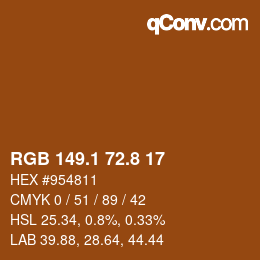Farbcode: RGB 149.1 72.8 17 | qconv.com