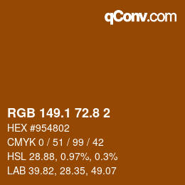 Color code: RGB 149.1 72.8 2 | qconv.com