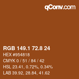 Color code: RGB 149.1 72.8 24 | qconv.com