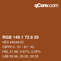 Color code: RGB 149.1 72.8 29 | qconv.com