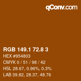 Código de color: RGB 149.1 72.8 3 | qconv.com