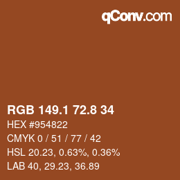Farbcode: RGB 149.1 72.8 34 | qconv.com