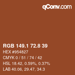 Color code: RGB 149.1 72.8 39 | qconv.com