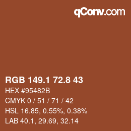 Color code: RGB 149.1 72.8 43 | qconv.com