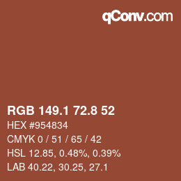 Farbcode: RGB 149.1 72.8 52 | qconv.com