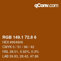 Código de color: RGB 149.1 72.8 6 | qconv.com