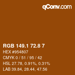 Color code: RGB 149.1 72.8 7 | qconv.com