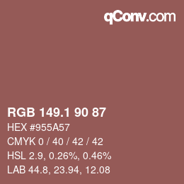 カラーコード: RGB 149.1 90 87 | qconv.com