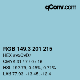 カラーコード: RGB 149.3 201 215 | qconv.com