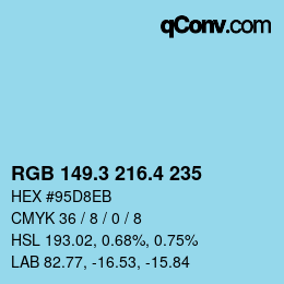 カラーコード: RGB 149.3 216.4 235 | qconv.com