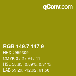 カラーコード: RGB 149.7 147 9 | qconv.com
