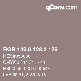 Color code: RGB 149.9 128.2 128 | qconv.com