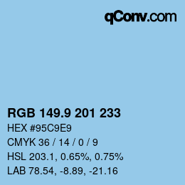 カラーコード: RGB 149.9 201 233 | qconv.com