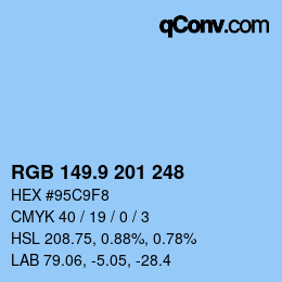 カラーコード: RGB 149.9 201 248 | qconv.com