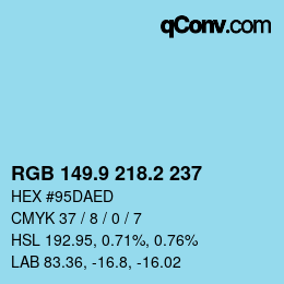 Farbcode: RGB 149.9 218.2 237 | qconv.com