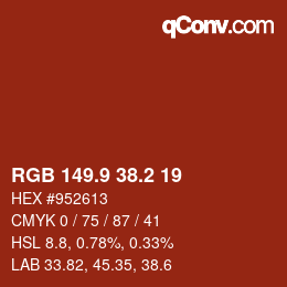 Color code: RGB 149.9 38.2 19 | qconv.com