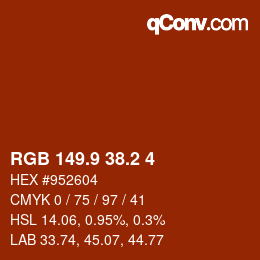 Color code: RGB 149.9 38.2 4 | qconv.com