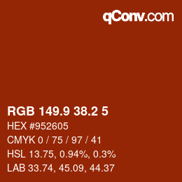 Color code: RGB 149.9 38.2 5 | qconv.com