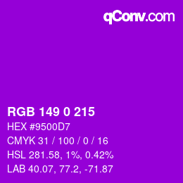 Color code: RGB 149 0 215 | qconv.com