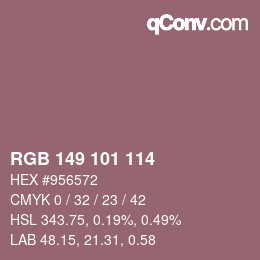 Código de color: RGB 149 101 114 | qconv.com