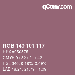 Código de color: RGB 149 101 117 | qconv.com
