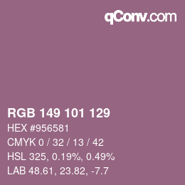 Farbcode: RGB 149 101 129 | qconv.com
